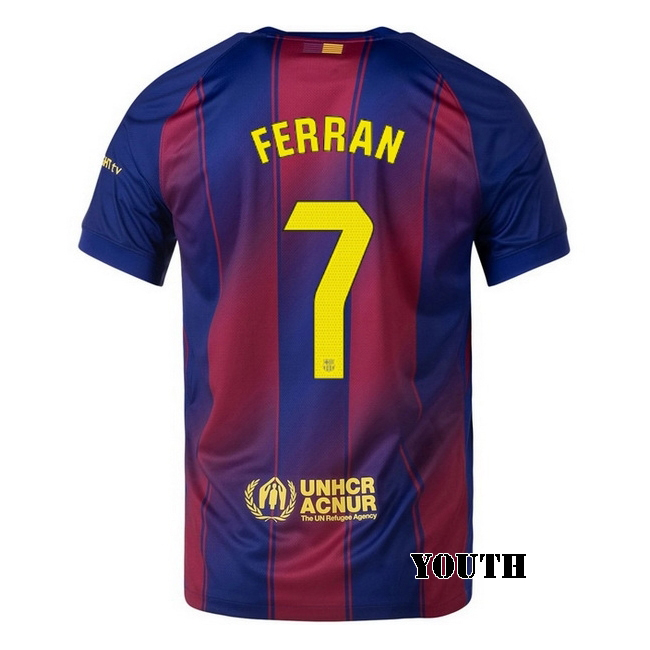 2025/26 Ferran Torres #7 Home Youth Soccer Jersey