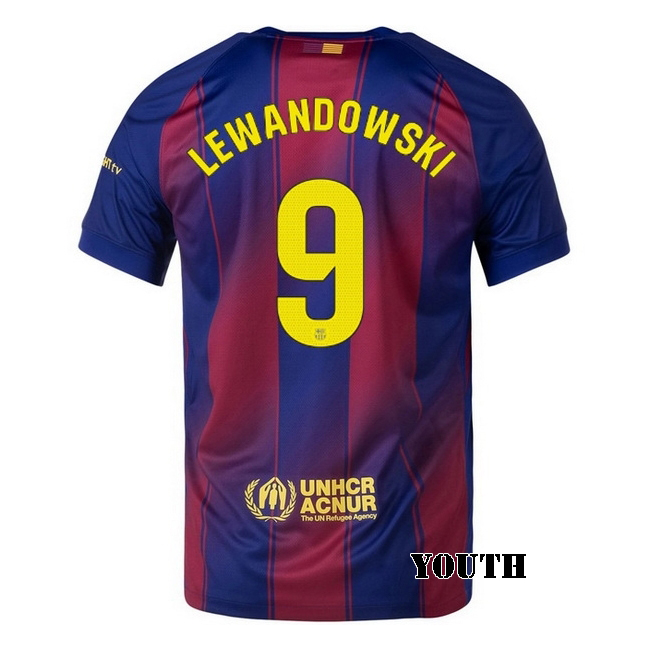 2025/26 Robert Lewandowski #9 Home Youth Soccer Jersey