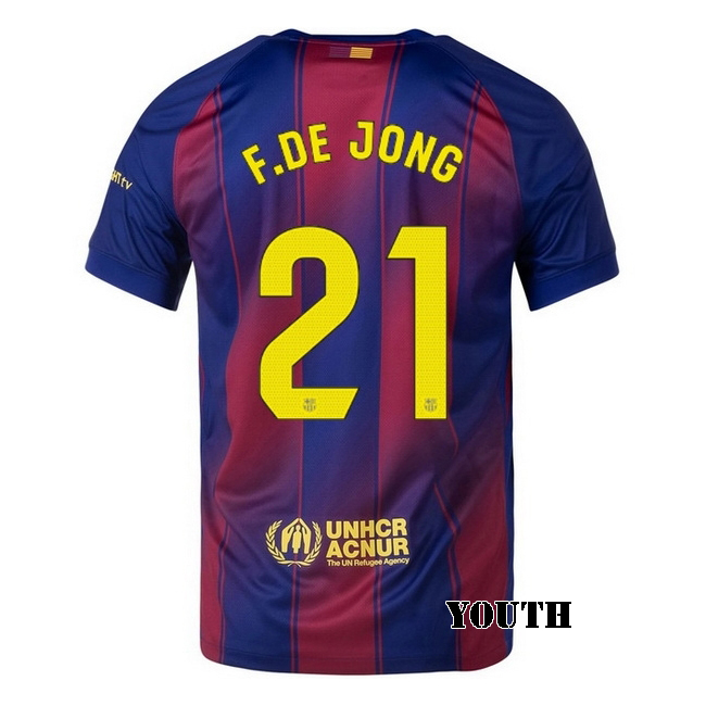 2025/26 Frenkie de Jong #21 Home Youth Soccer Jersey