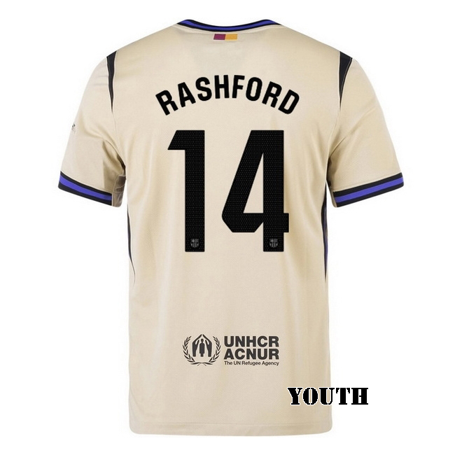 2025/26 Marcus Rashford #14 Away Youth Soccer Jersey