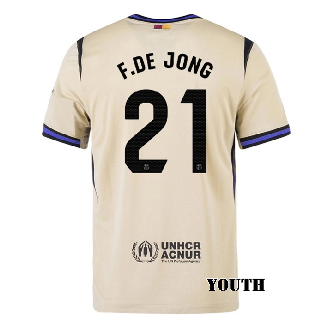 2025/26 Frenkie de Jong #21 Away Youth Soccer Jersey