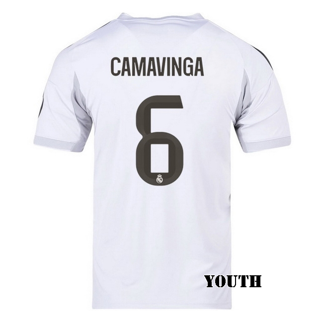 2025/26 Eduardo Camavinga #6 Home Youth Soccer Jersey