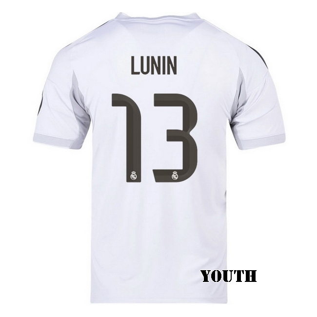 2025/26 Andriy Lunin #13 Home Youth Soccer Jersey