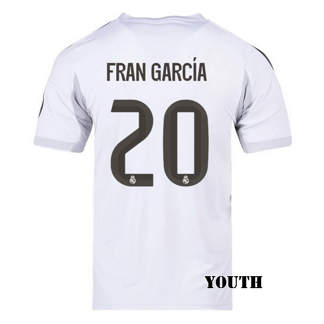2025/26 Fran Garcia #20 Home Youth Soccer Jersey