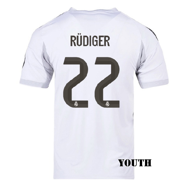 2025/26 Antonio Rudiger #22 Home Youth Soccer Jersey