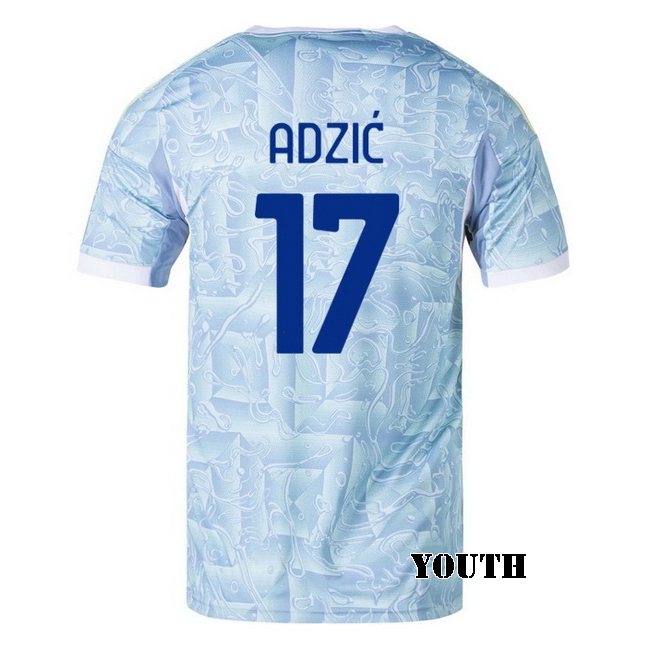 2025/26 Vasilije Adzic #17 Away Youth Soccer Jersey