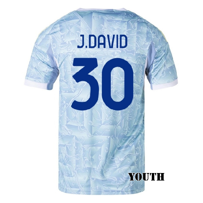 2025/26 Jonathan David #30 Away Youth Soccer Jersey