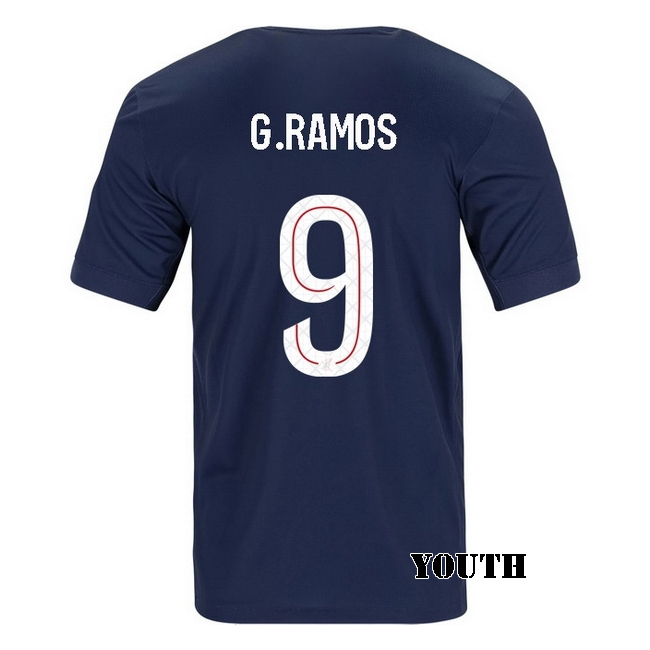 2025/26 Goncalo Ramos #9 Home Youth Soccer Jersey