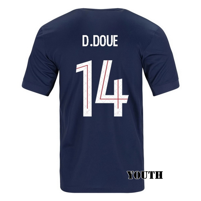 2025/26 Desire Doue #14 Home Youth Soccer Jersey