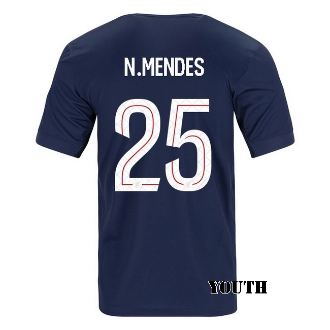 2025/26 Nuno Mendes #25 Home Youth Soccer Jersey