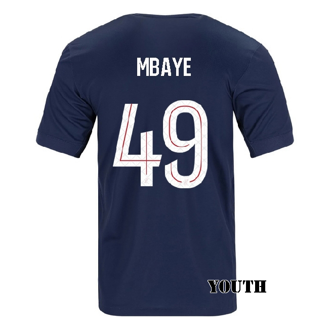 2025/26 Ibrahim Mbaye #49 Home Youth Soccer Jersey