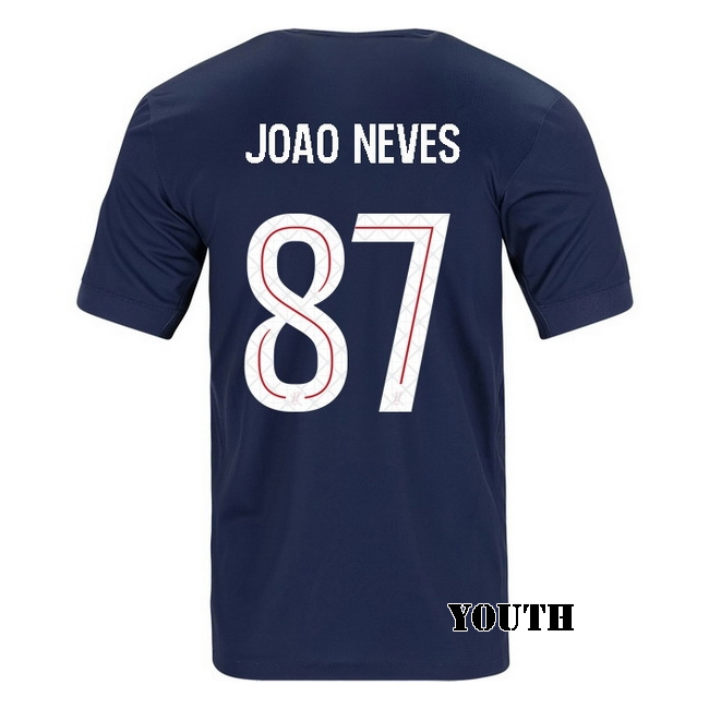 2025/26 Joao Neves #87 Home Youth Soccer Jersey