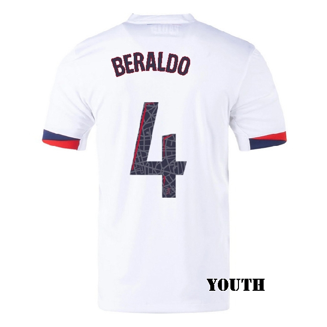 2025/26 Lucas Beraldo #4 Away Youth Soccer Jersey