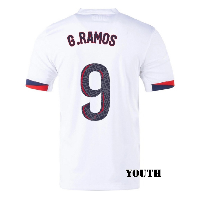 2025/26 Goncalo Ramos #9 Away Youth Soccer Jersey