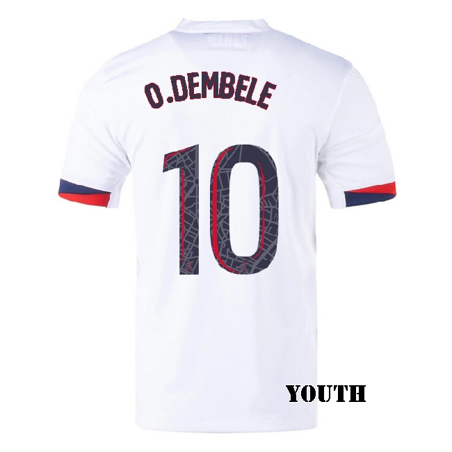 2025/26 Ousmane Dembele #10 Away Youth Soccer Jersey