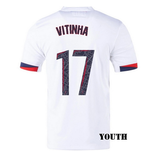 2025/26 Vitinha #17 Away Youth Soccer Jersey