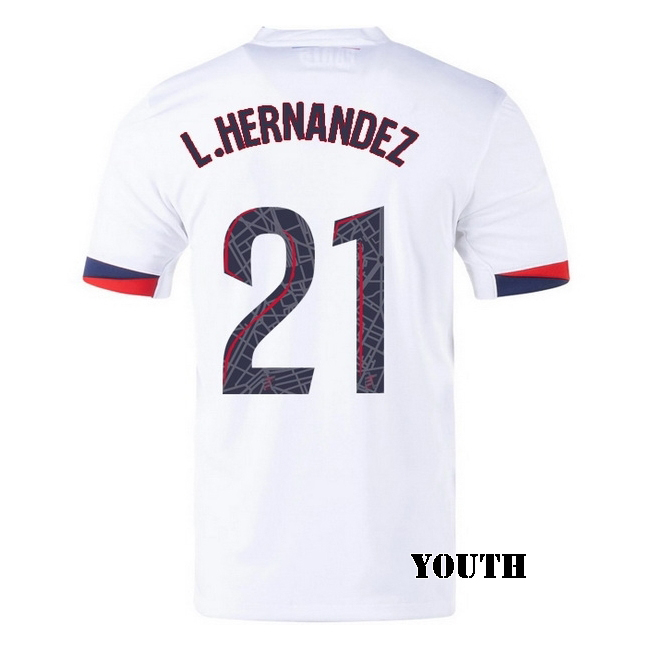 2025/26 Lucas Hernandez #21 Away Youth Soccer Jersey